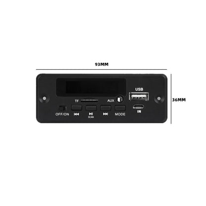 12V Mp3 Decoding Board W / Power Amp & Bluetooth - Record Calls - Black