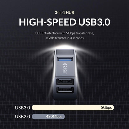 3-In-1 Usb Aluminum Mini Hub Adapter - Black