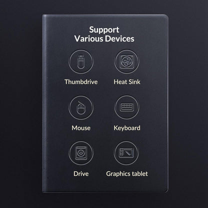 3-In-1 Usb Aluminum Mini Hub Adapter - Black