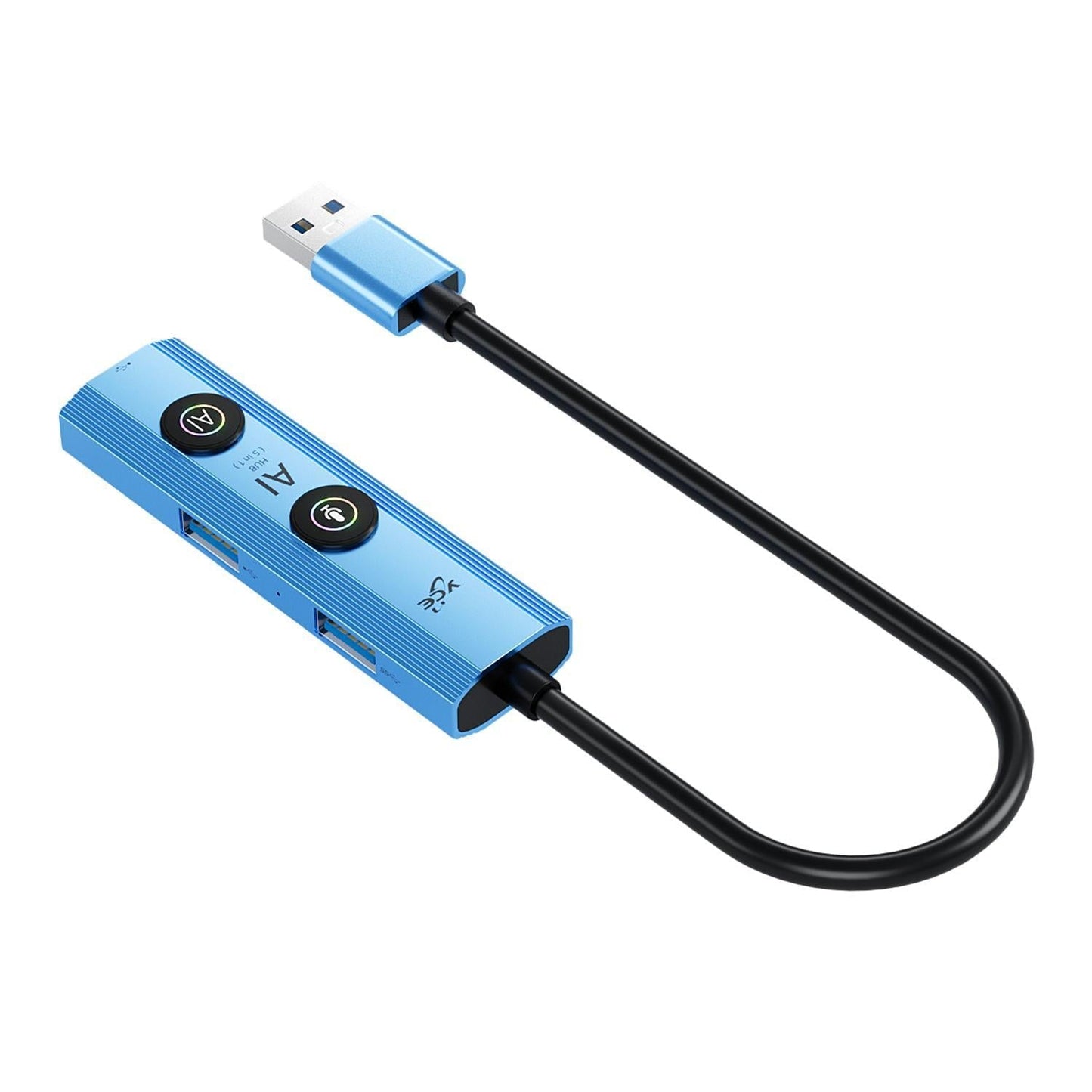 5-In-1 Usb3.0 Hub Adapter Docking Station Blue