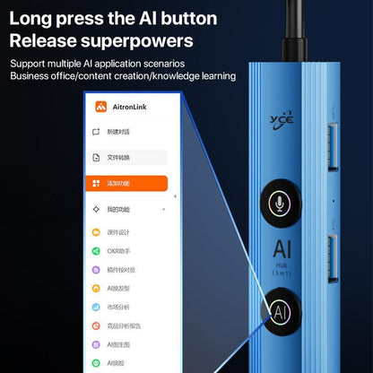 5-In-1 Usb3.0 Hub Adapter Docking Station Blue