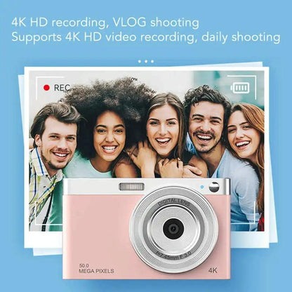 Retro Vlog Self-Shooting Camera - 50Mp Hd 4K Video - Black