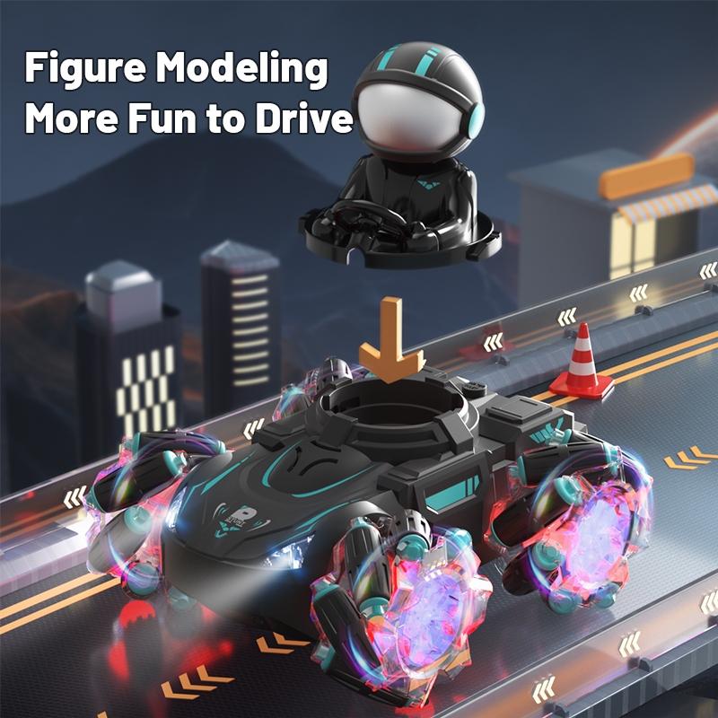 Stunt Remote Control Car with 2.4g Magic Projection - Colourful - Black Blue
