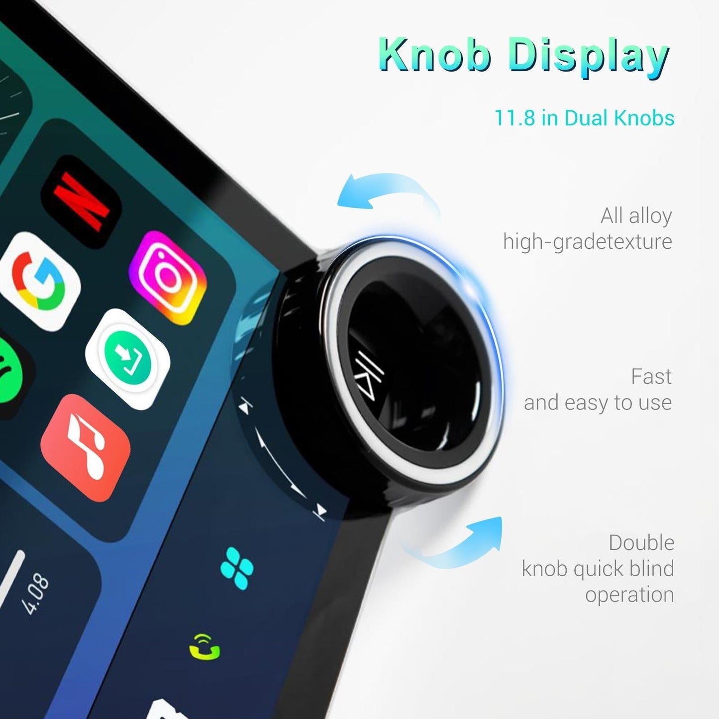 11.8 Inch Android Carplay Player - 4 + 64G - Dual Knob - Reversing Image