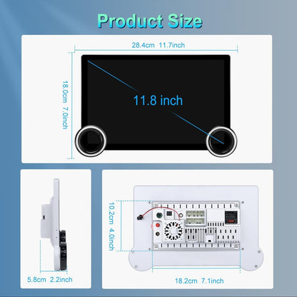 11.8 Inch Android Carplay Player - 4 + 64G - Dual Knob - Reversing Image