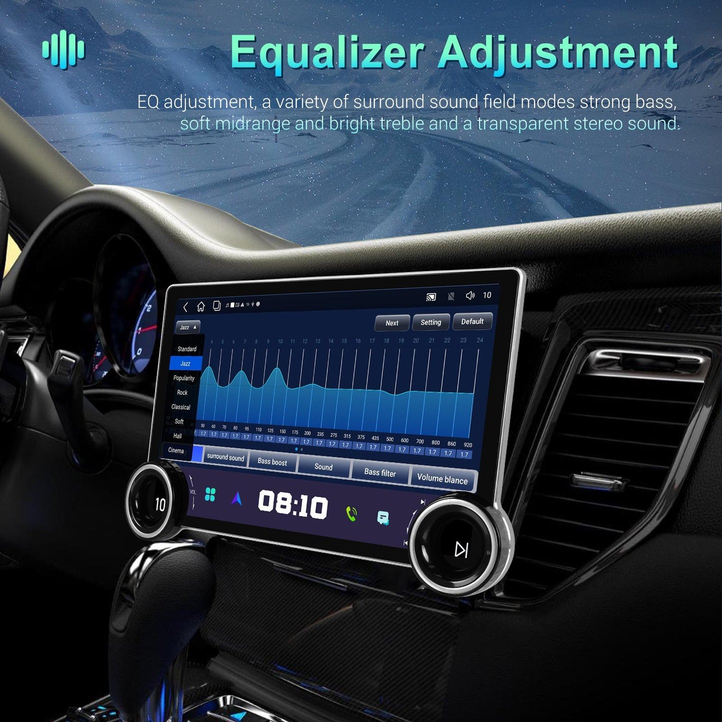 11.8 Inch Android Carplay Player - 4 + 64G - Dual Knob - Reversing Image