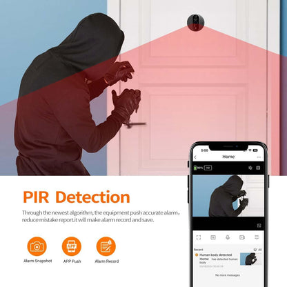 Smart Digital Door Viewer With 1080P Resolution Wide Angle Pir & Night Vision - Dark Grey