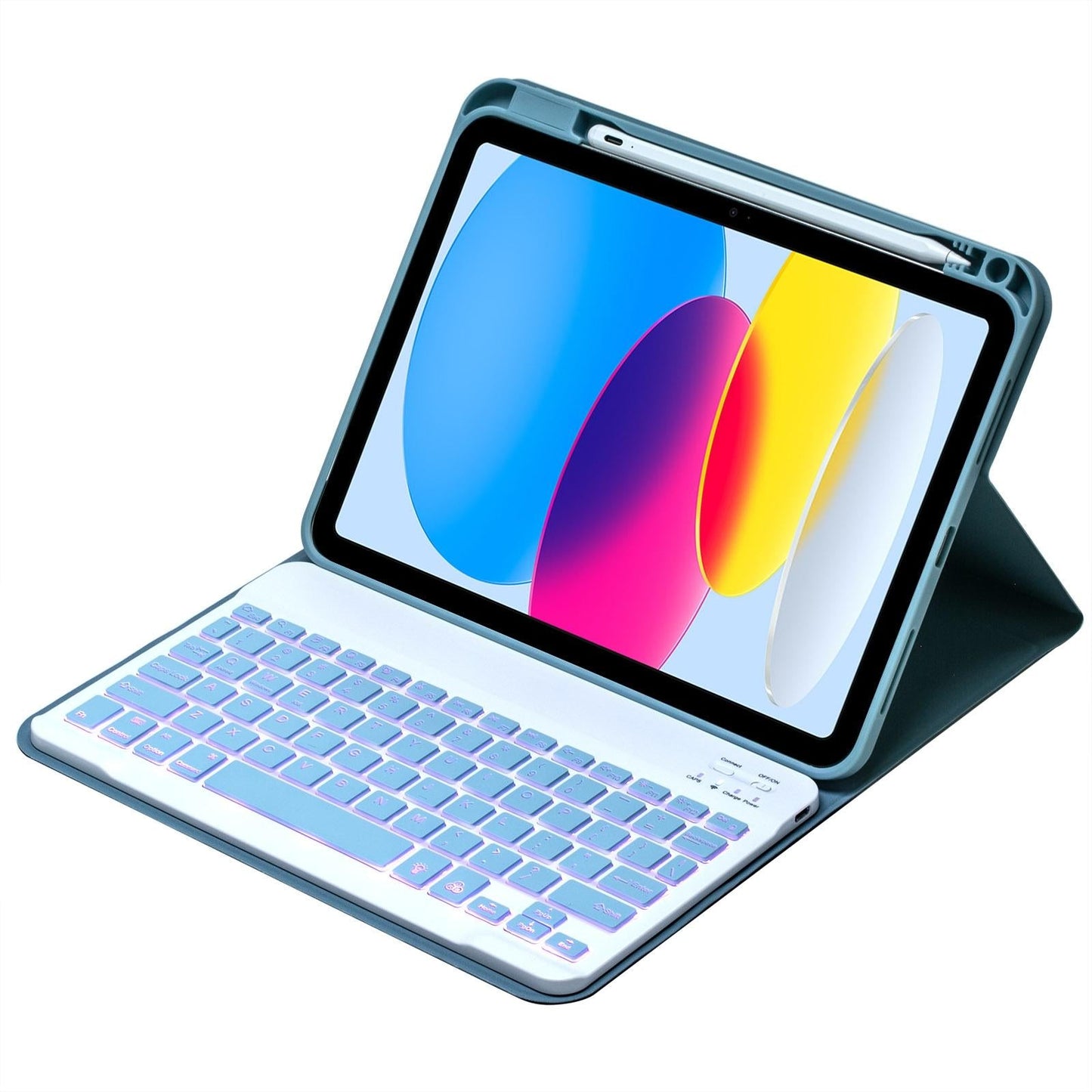 10.9 Ipad 10Th Gen 2022 Backlit Keyboard Case With Pen Slot - Bluetooth Leather - Pink