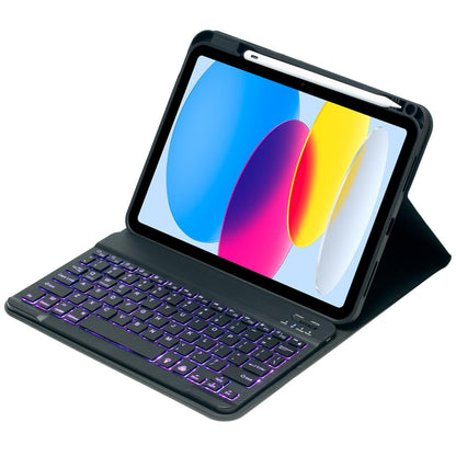 10.9 Ipad 10Th Gen 2022 Backlit Keyboard Case With Pen Slot - Bluetooth Leather - Pink