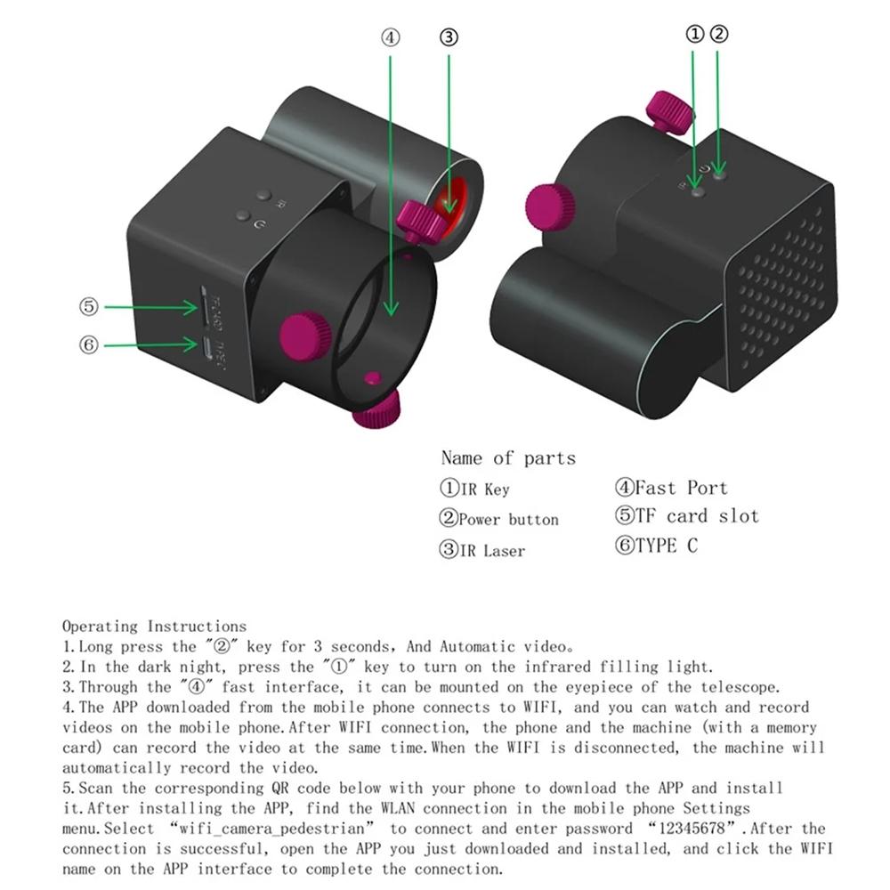 350M Wifi Infrared Telescope With Night Vision - Multifunctional Monocular Set