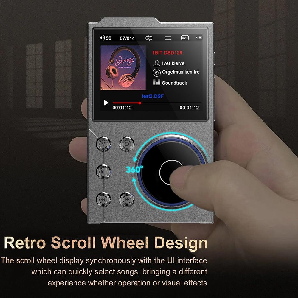 2.4 Inch Hifi Bluetooth Music Player Dsd256 Mastering Sound Quality 16Gb+16Gb Memory - Gray - 16Gb