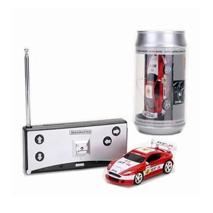 Mini Rc Car with Remote Control - Coke can Design - Green + White