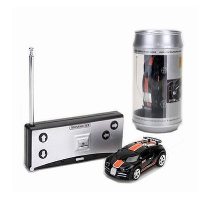 Mini Rc Car with Remote Control - Coke can Design - Green + White