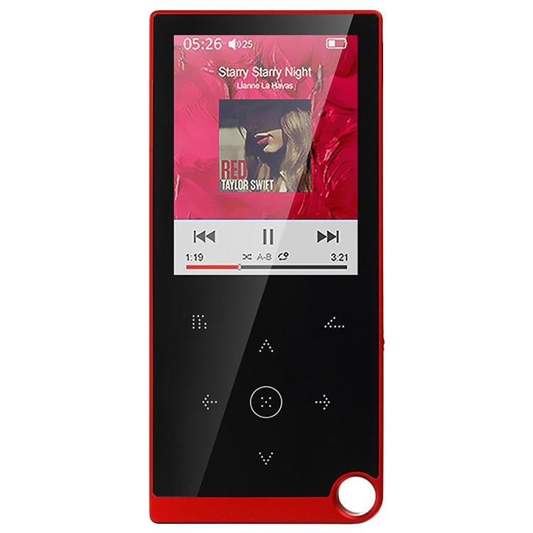 2.4 Inch Touch Mp4 / Mp3 Player 4Gb Memory E Book / Alarm / Timer No Bluetooth - Red
