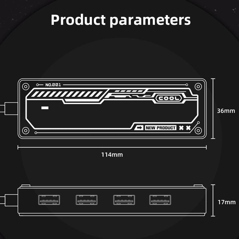 5-In-1 Usb Type-C Docking Station With 4 Usb3.0 Ports Grey
