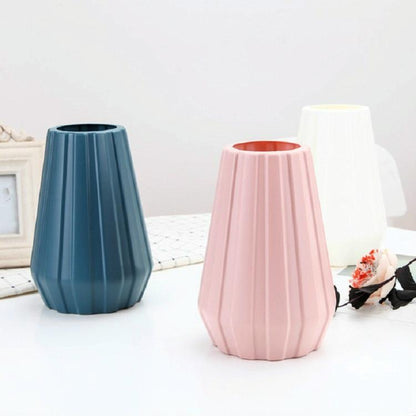 2-piece Plastic Vase for Creative Flower Arrangements - Pink