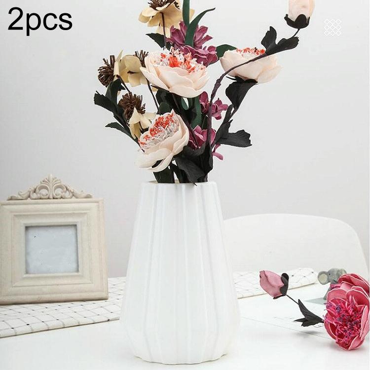 2-piece Plastic Vase for Creative Flower Arrangements - Pink