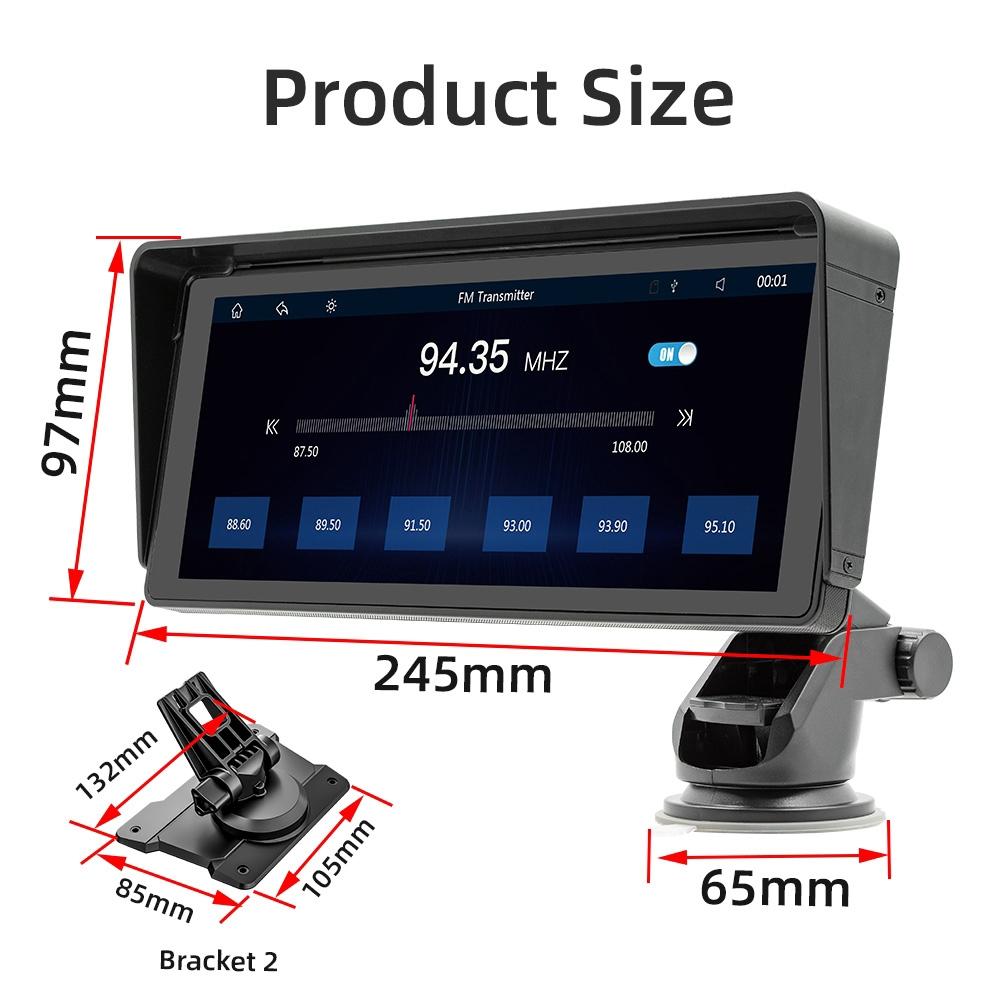 10.26 Inch Car Mp5 Player With Carplay / Android Auto - Black