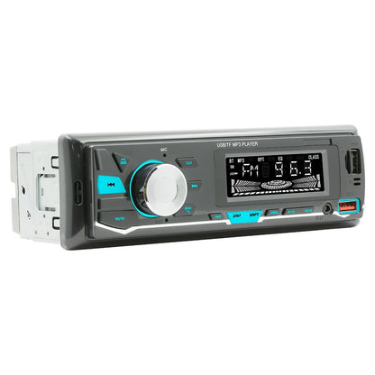 Car Mp3 Player With Voice Assistant & Fm - Colourful Lights Black