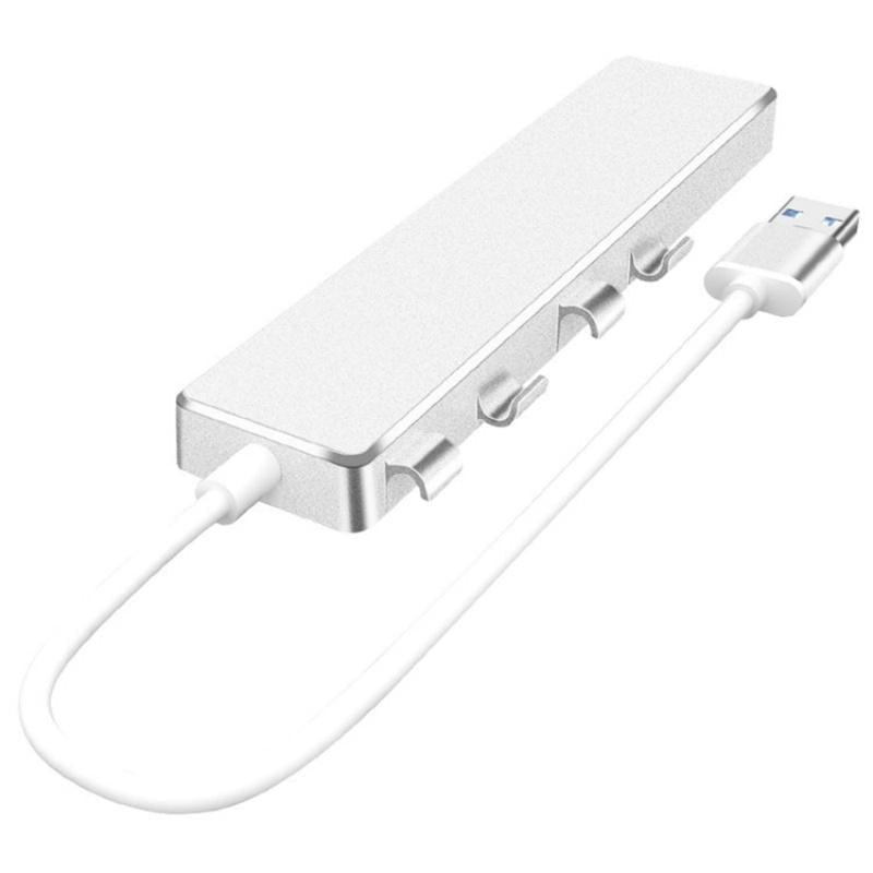 Usb 3.0 Type-C + 4-Port Hub For Laptop Expansion - Grey