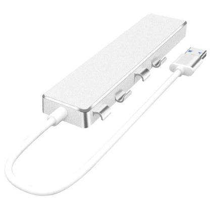 Usb 3.0 Type-C + 4-Port Hub For Laptop Expansion - Grey