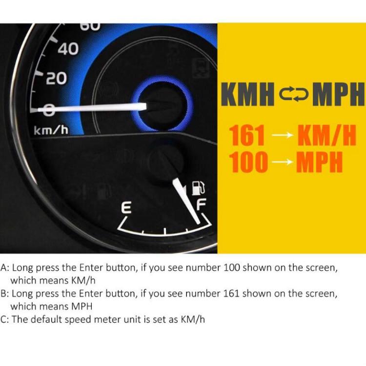 Universal Car Hud Speed Meter 3 Inch Projection Gps Display Black