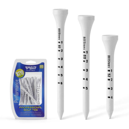 Adjustable Golf Tee Set - 30 Pieces Wooden Height Limit Spike Depth Marker - 53Mm