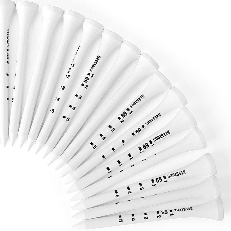 Adjustable Golf Tee Set - 30 Pieces Wooden Height Limit Spike Depth Marker - 53Mm