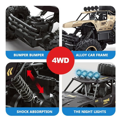 4wd Oversized Alloy Six Wheel Vehicle Rc Car - Black