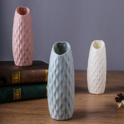 Sturdy Plastic Vase for Creative Display - Drop-resistant - Milk White