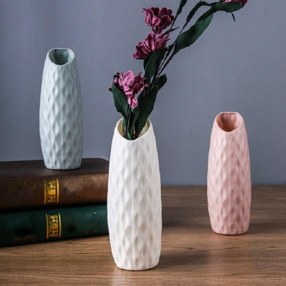 Sturdy Plastic Vase for Creative Display - Drop-resistant - Milk White