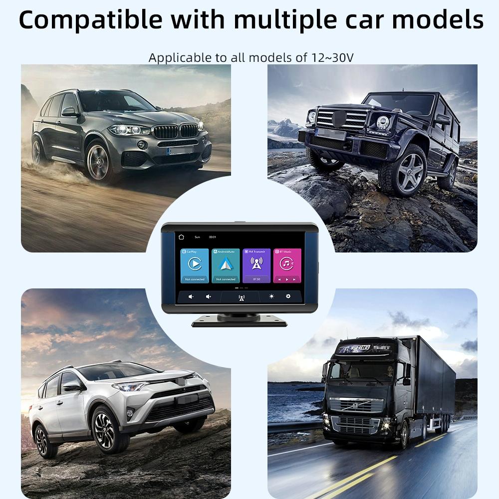 7 Inch Car Mp5 Player With Built-In Driving Recorder - Carplay / Android Auto Black