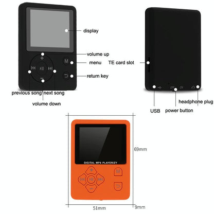 Lossless Mp4 Player With Synchronized Lyrics Cross Button Style - White