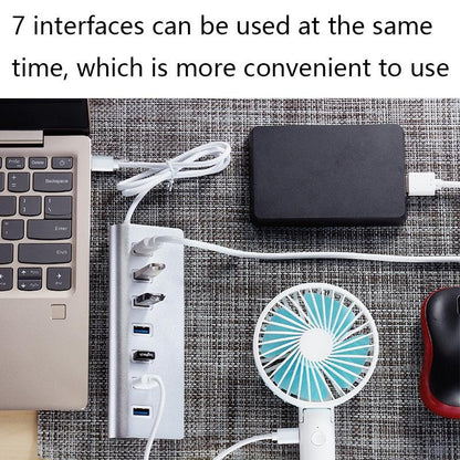 7-Port Aluminum Usb2.0 Hub