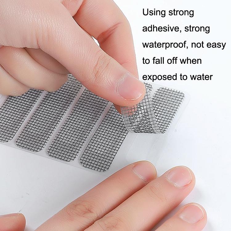 5-piece Self-adhesive Mosquito Stickers for Screen Windows with Drain Holes - Gray