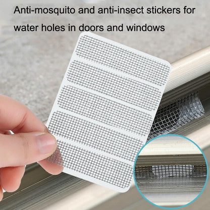 5-piece Self-adhesive Mosquito Stickers for Screen Windows with Drain Holes - Gray