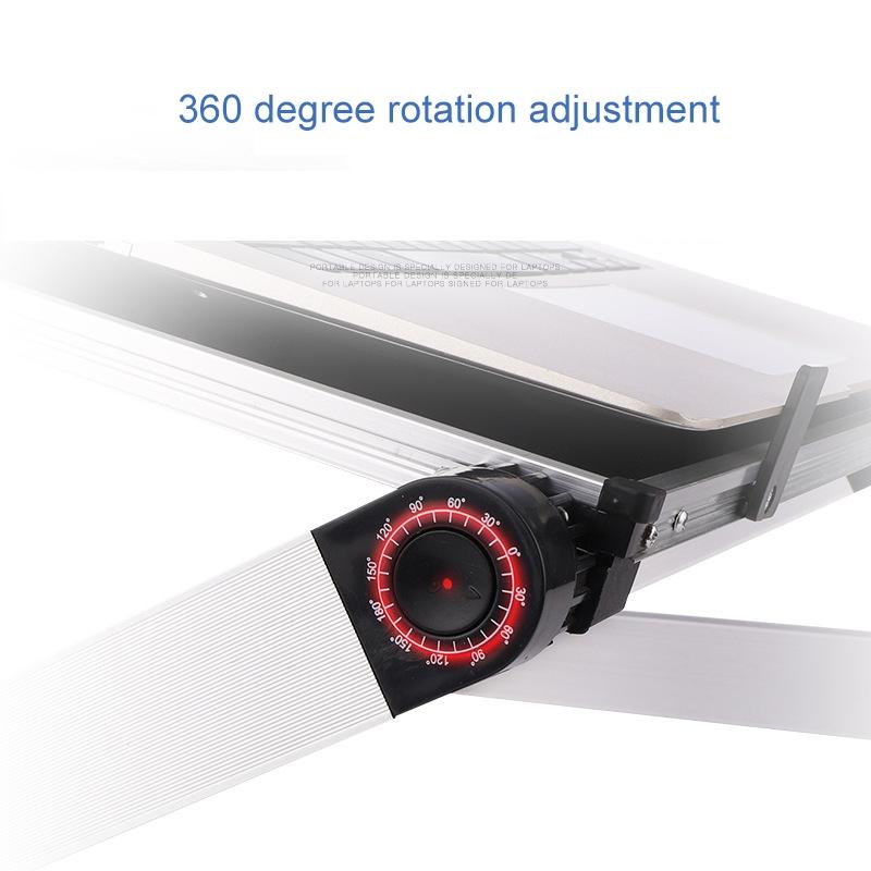 Adjustable Folding Laptop Stand - 360 Degree Rotation Aluminum Alloy - Black