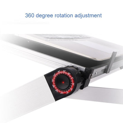 Adjustable Folding Laptop Stand - 360 Degree Rotation Aluminum Alloy - Black