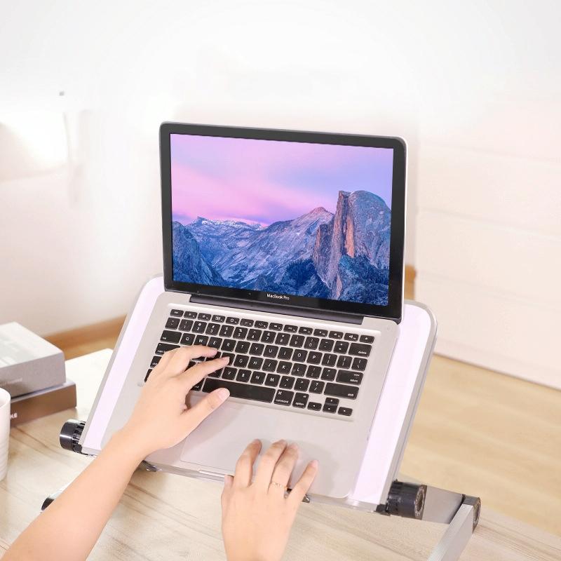 Adjustable Folding Laptop Stand - 360 Degree Rotation Aluminum Alloy - Black