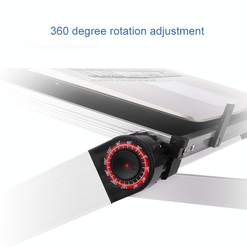 Adjustable Folding Laptop Stand - 360 Degree Rotation Aluminum Alloy - Black