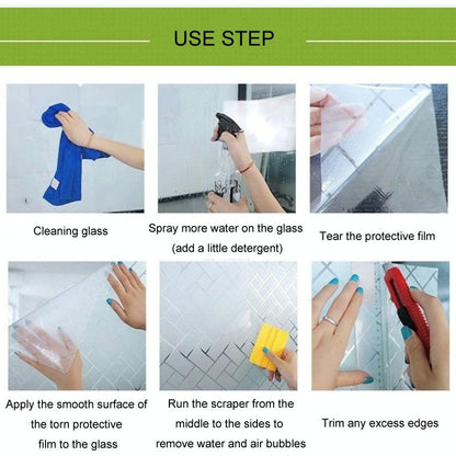30cm Wide Electrostatic Frosted Window Film for Thermal Insulation - Glue-Free Pure Matte - 30Cm Wide/Meter