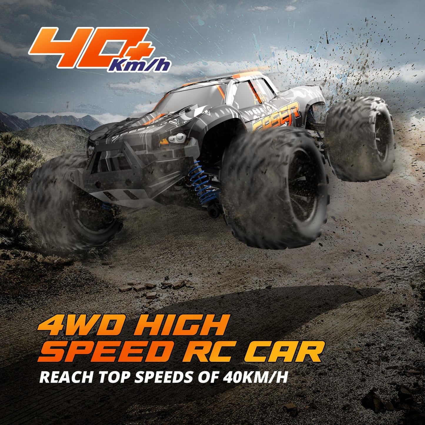 High Speed 4wd Rc Car - 1 14 Scale - Graffiti Black