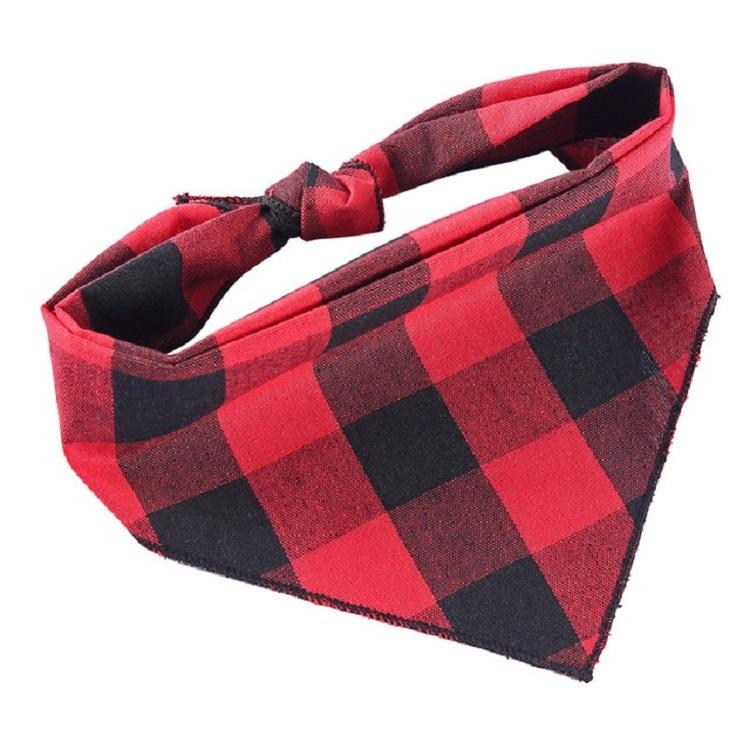 Cotton Cartoon Print Pet Saliva Towel - Size S 58X41X41Cm - Sjj13 Red Black Grid