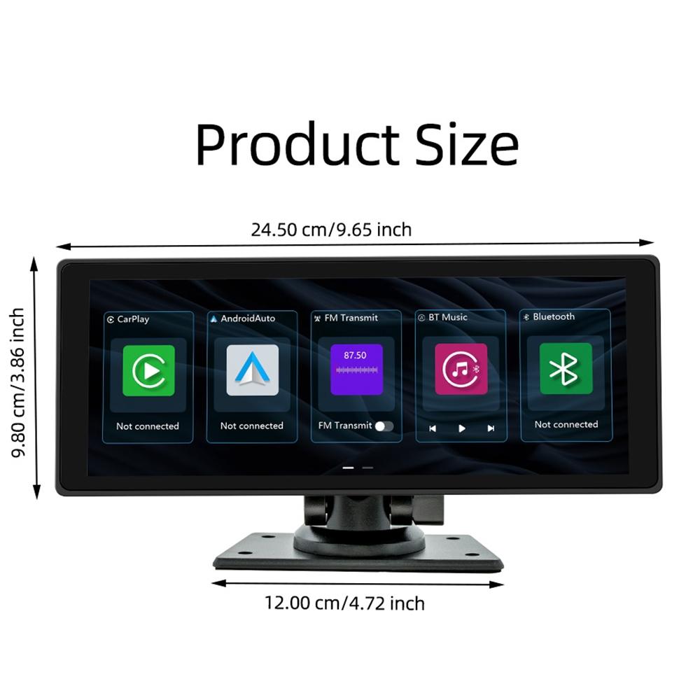 10.26 Inch Car Mp5 Player With Driving Recorder - Carplay / Android Auto Black