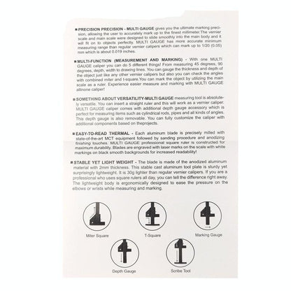 Multifunctional Aluminum Alloy Marking Ruler - t Type