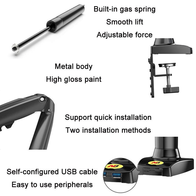 Adjustable Tv Monitor Bracket - Black 17-30 Inches