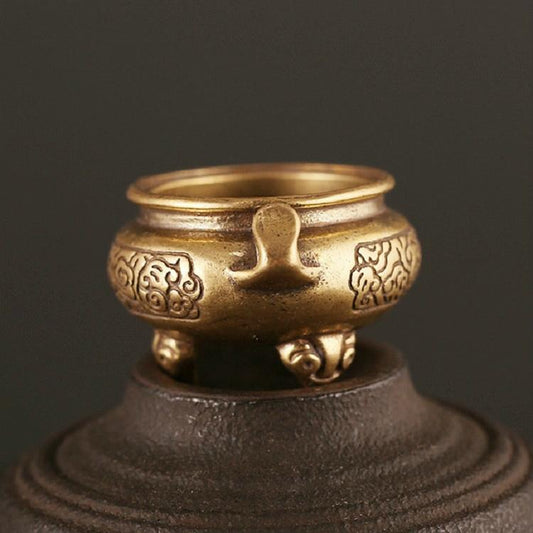 Vintage Brass Tripod Censer for Home Decor