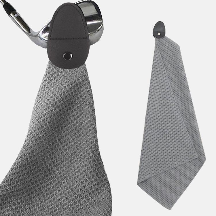 Microfiber Waffle Golf Towel Magnetic For Easy Cleaning - Black