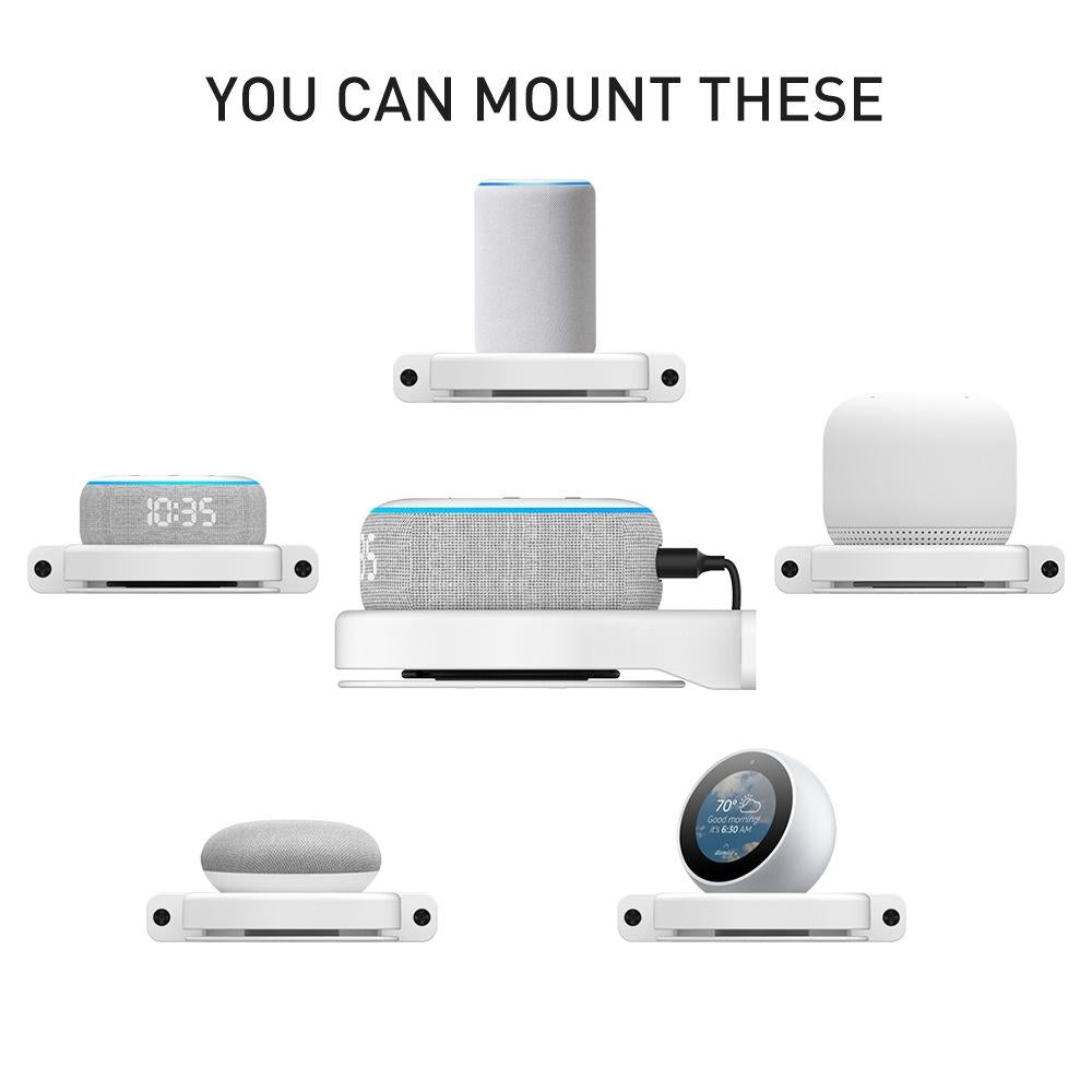 Ahastyle Wall Storage Stand - Compact and Versatile - White - For Amazon Echo Dot 3/4