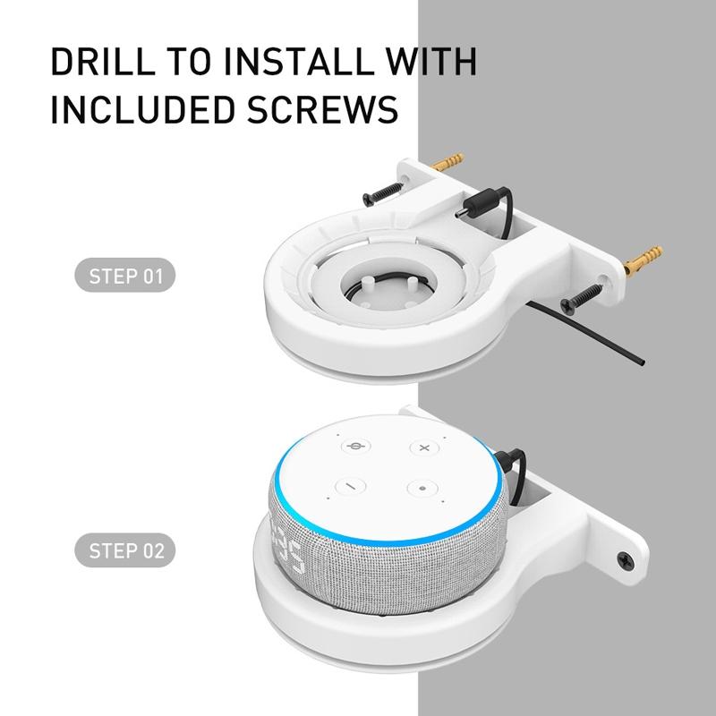 Ahastyle Wall Storage Stand - Compact and Versatile - White - For Amazon Echo Dot 3/4